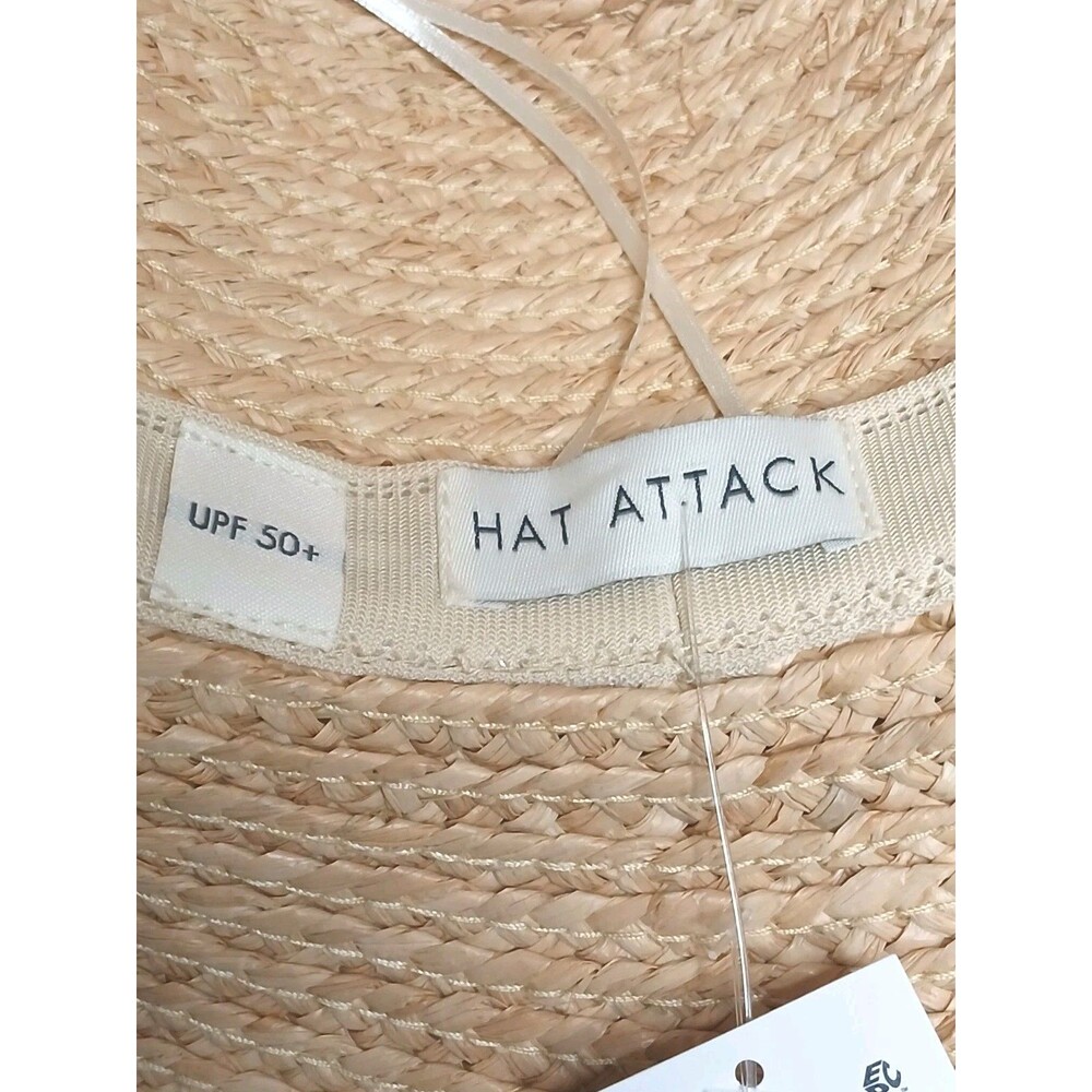 Hat Attack Raffia Continental Womens Hat SPF 50 Natural & Tobacco *NWT $172 - Picture 5 of 11